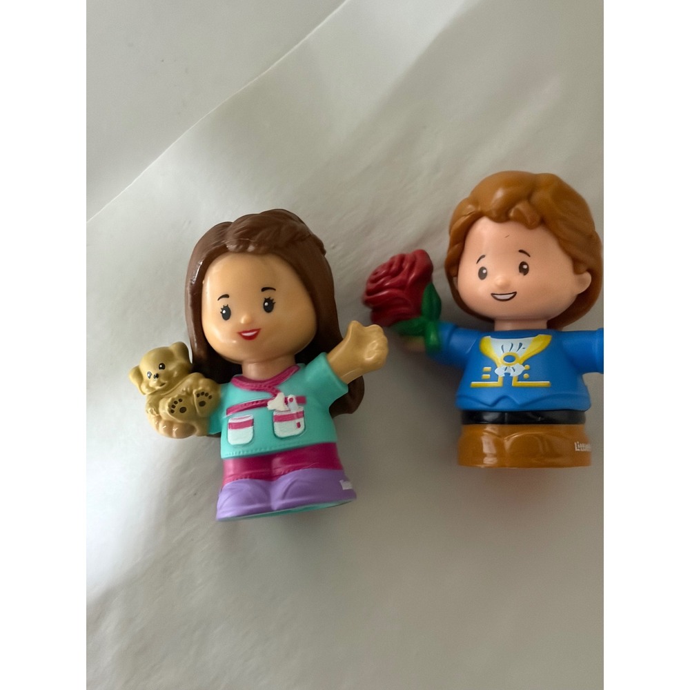 Fisher-Price Little People Figures Vet with Puppy and Prince Adam with Rose Lot